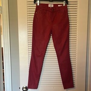 Frame Denim Women's Vibrant Red Skinny Jeans